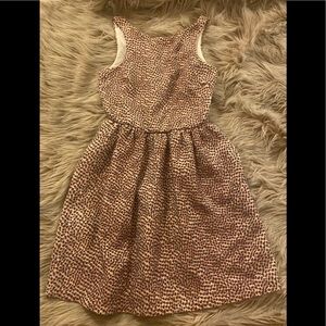 Like new Zara fit and flare dress in burnt orange and blue print